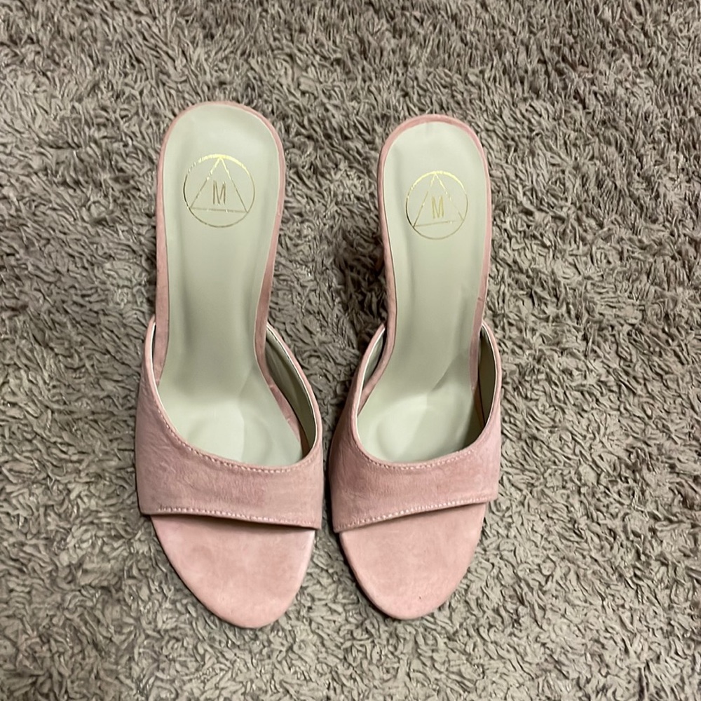 Pink slip on heels